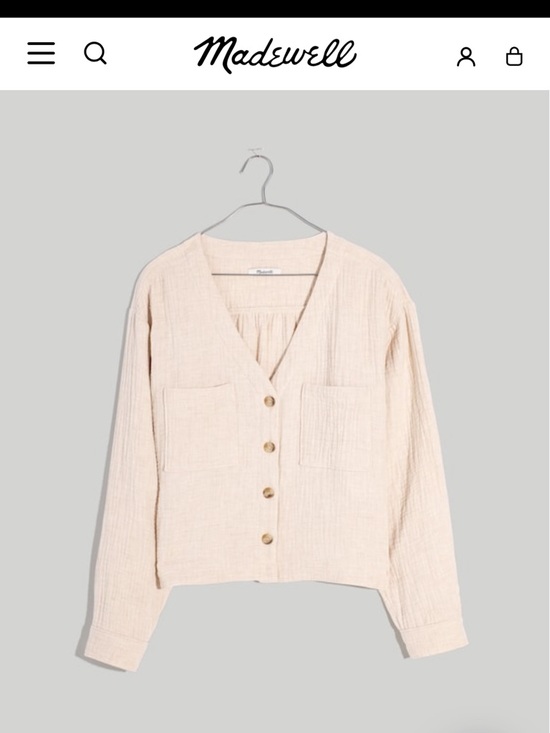Madewell Lightspun Cardigan Top in Oatmeal Melange Size Small - Picture 11 of 15
